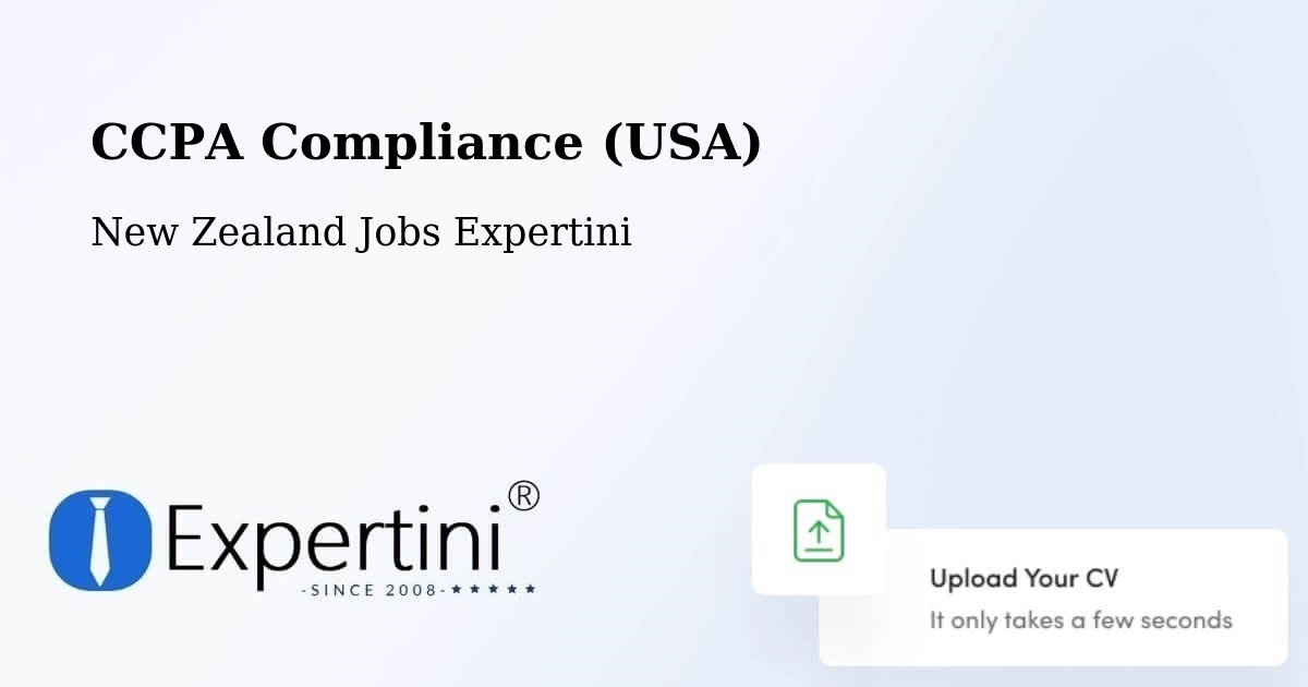 CCPA Compliance (USA) - New Zealand Jobs Expertini